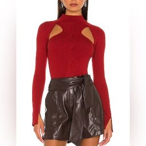 Jonathan Simkhai Keegan Rib Knit Cutout Top Medium